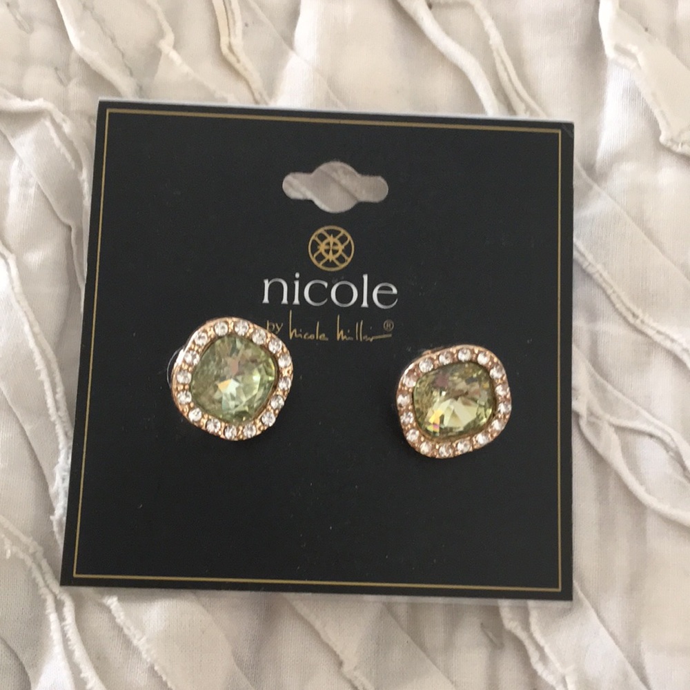 Green diamond earrings